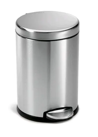 Simplehuman Pedálový odpadkový koš  – 4.5 l / kulatý / matná ocel / FPP