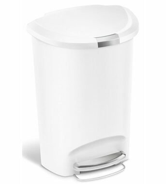 Simplehuman Pedálový odpadkový koš  – 50 l / půlkulatý / bílý plast 