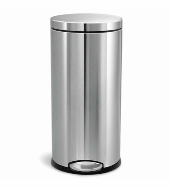 Simplehuman Pedálový odpadkový koš  – 30 l / kulatý / matná ocel / FPP