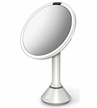 Simplehuman Kosmetické zrcátko  Sensor Touch / DUAL LED osvětlení/ 5x/ dobíjecí/ bílá ocel