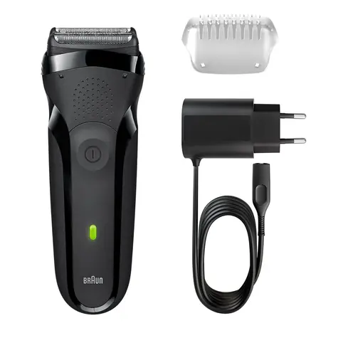 Braun Series 3 300s černá / planžetový holicí strojek / omyvatelný / LED ukazatel baterie
