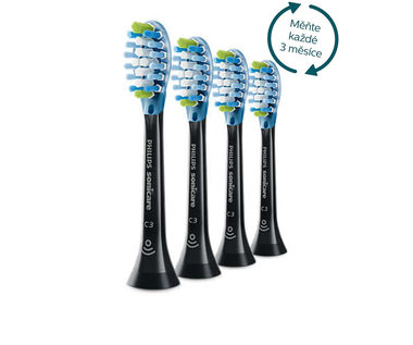 Philips Sonicare C3 Premium Plaque Defence HX9044-33 / hlavice sonického kartáčku 4 ks / standardní velikost / černá