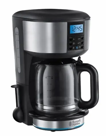 Russell Hobbs Buckingham 20680-56 / Kávovar na překapávanou kávu / 1.25L konvice / displej / nerez / stříbrno-černá