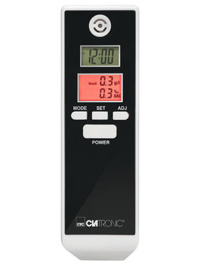 Clatronic AT 3605 / Alkohol tester / rozsah měření 0-1.99 ‰ / 2x AAA baterie / bílo-černá