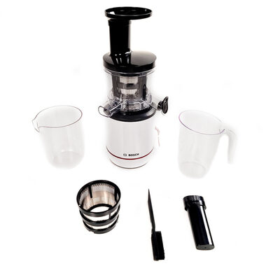 BOSCH MESM500W černo-bílá / Šnekový odšťavňovač / 150W / 1 l / 55 ot. za min./ Drip Stop / Mix Control