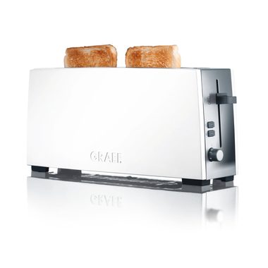 Graef TO 91 bílá / topinkovač / 880 W / 2 topinky / extra široký otvor / 6 stupňů opečení / rozmrazování