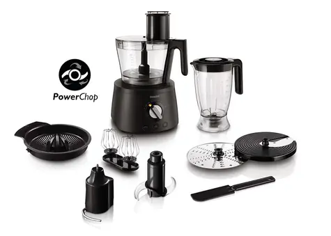 Philips Avance Collection HR7776-90 / kuchyňský robot 3v1 / 1300 W / 3.4 l / příslušenství / černá / doprodej
