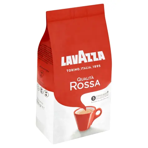 LAVAZZA Qualita Rossa 1 kg / Zrnková káva / 60% Robusta & 40% Arabica / Vakuové balení / doprodej