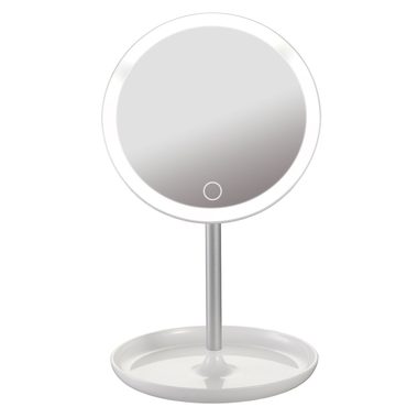 PLATINET PMLY7W bílá / kosmetické zrcátko s LED osvětlením / 4 W / 80 lm / 600 mAh / microUSB / ABS+sklo