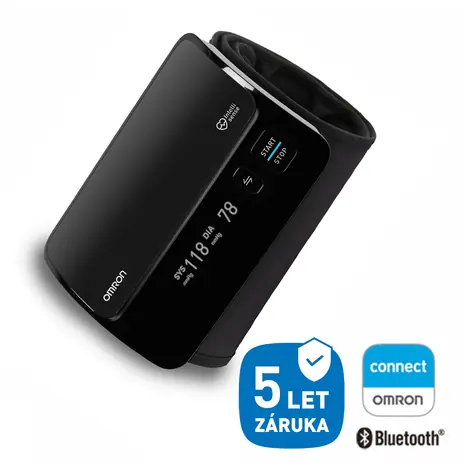 OMRON Evolv černá / Digitální tonometr na paži / Bluetooth / Android & iOS