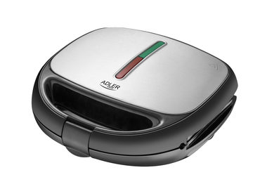 ADLER AD3040 stříbrná / Sendvičovač 5 v 1 / 800W / 2 sendviče / 2 vafle