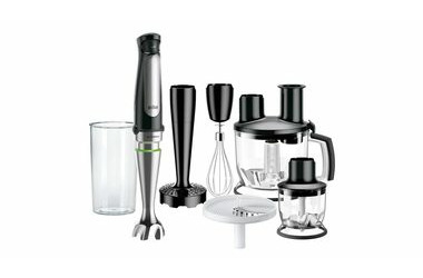 Braun MQ 7087 / tyčový mixér / 1000W / nádoby 1.5&0.6&0.35 L / regulace rychlosti / příslušenství / kabel 1.2m / černá