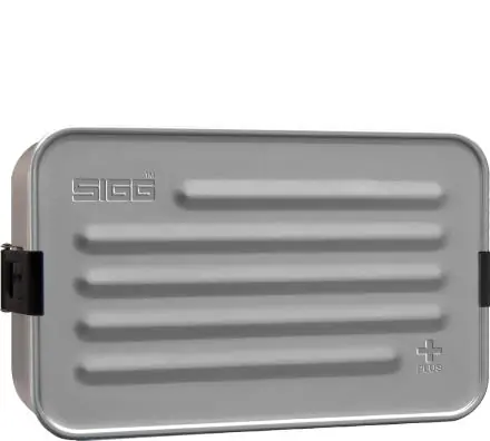 SIGG Metal Box Plus L stříbrná / Svačinový box / Hliník / 22.9 x 14.5 x 6 cm
