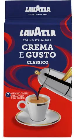 LAVAZZA Crema e Gusto 250 g / Mletá káva / 30% Arabica & 70% Robusta / Vakuové balení / doprodej