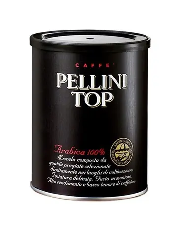 Pellini TOP 100% Arabica 250 g / Mletá káva / 100% Arabica / Plechovka