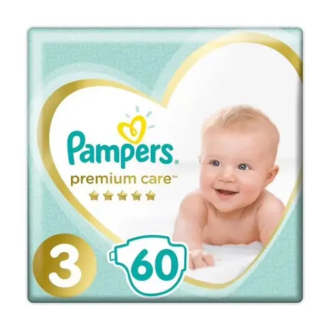 Pampers Premium Care Midi (60 ks) / Pleny / Velikost 3 (6-10 kg)