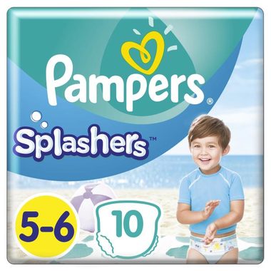 Pampers Splashers 10 ks / Plenkové plavky do vody / Velikost 5 (12-18 kg)