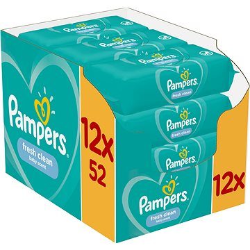 Pampers Fresh Clean Baby Wipes vlhčené ubrousky 624 ks (12x 52 ks)