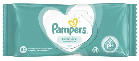 Pampers Sensitive Baby Wipes vlhčené ubrousky 52 ks (1x 52 ks)