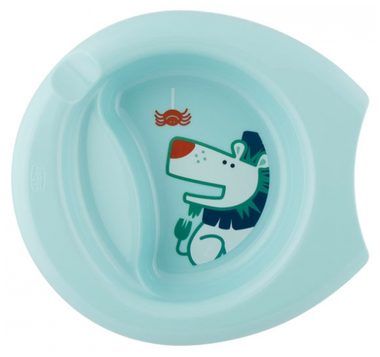 Chicco Talíř Easy Feeding modrá / od 6 měsíců