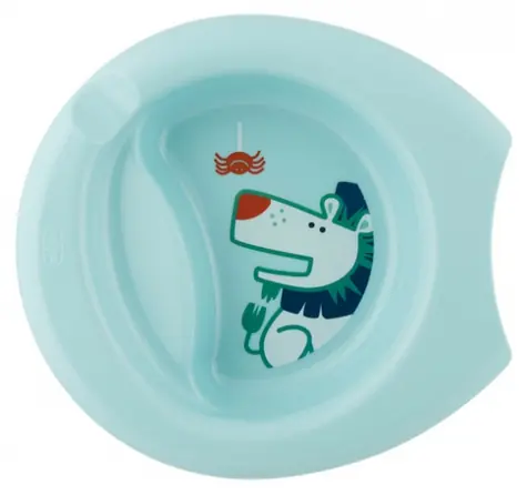 Chicco Talíř Easy Feeding modrá / od 6 měsíců