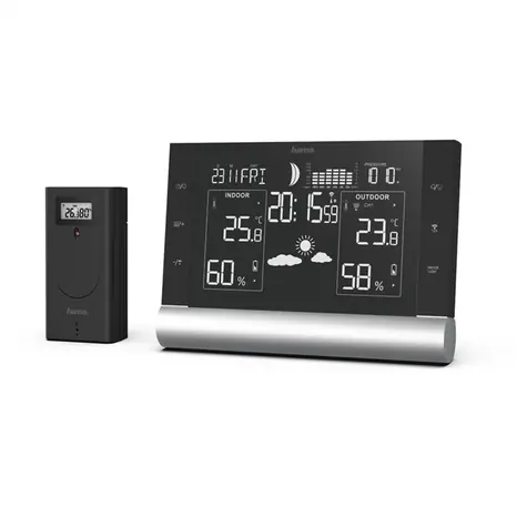 Hama Black Line Plus černá / meteostanice / VA displej