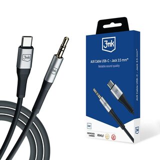 3mk kabel USB-C - Jack 3.5mm 1 m černá 