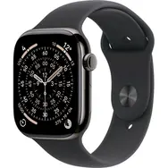 Apple Watch Series 11 GPS+Cellular 46mm Břidlicově šedé titanové tělo - Černý sportovní řemínek S/M / 140–190 mm