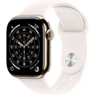 Apple Watch Series 11 GPS+Cellular 46mm Zlaté titanové tělo - Světle ruměný sportovní řemínek M/L / 160–210 mm