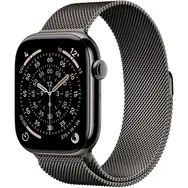 Apple Watch Series 11 GPS+Cellular 46mm Břidlicově šedé titanové tělo - Břidlicově šedý milánský tah S/M / 130–180 mm