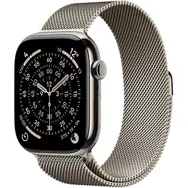 Apple Watch Series 11 GPS+Cellular 46mm Titanové tělo - Přírodní milánský tah S/M / 130–180 mm