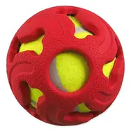 Dog Fantasy Gumový míček s tenisákem červená 7.5 cm