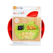 Munchkin - Set barevných dělených talířů ve tvaru jablka 3ks / od 6 měsíců