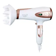 Adler AD 2248 bílá / Fén na vlasy / ionizer / 2200 W / 3 teploty / 2 rychlosti / difuzér / Koncentrátor 
