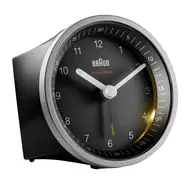 Braun BC07 stříbrná & černá / Klasický budík / Analogový / DCF ( Rádiem řízené) / 1x AA baterie
