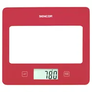 SENCOR SKS 5034RD červená / digitální kuchyňská váha / max. 5 kg / funkce TARE / dotyk. tlačítka