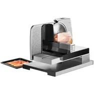 Rozbaleno - Unold 78826 stříbrná / elektrický kráječ potravin / 100 W / průměr nože 170 mm / tloušťka řezu 0-23 mm / rozbaleno