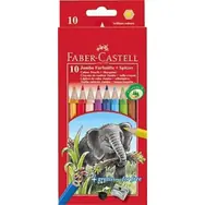 Faber-Castell Jumbo - Pastelky šestihranné - 10 ks + ořezávátko / rozmývatelné