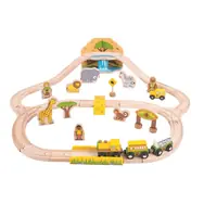 Bigjigs Rail Dřevěná vláčkodráha Safari / 38 dílů / od 3 let