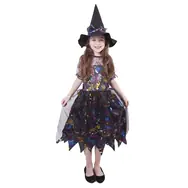RAPPA Dětský kostým čarodějnice - Halloween (M) barevná / 6-8 let