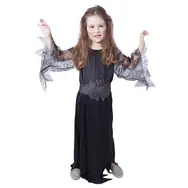 RAPPA Dětský kostým čarodějnice - Halloween (M) černá / 6-8 let (116-128 cm)