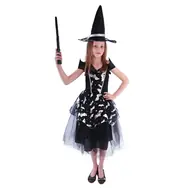 RAPPA Dětský kostým netopýrka čarodějnice - Halloween (S) / 4-6 let (110-116 cm)