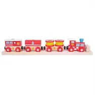Bigjigs Rail Hasičský vlak + 3 koleje / od 3 let