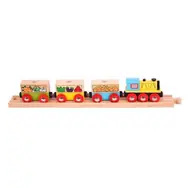 Bigjigs Rail Nákladní vlak se zeleninou + 3 koleje / od 3 let