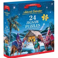 EUROGRAPHICS Puzzle Adventní kalendář: Narození Ježíška / 24x50 dílků / od 6 let