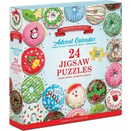 EUROGRAPHICS Puzzle Adventní kalendář: Vánoční donuty / 24x50 dílků / od 6 let