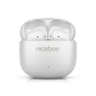 Niceboy Beans 4 POP bílá / Bezdrátová sluchátka s mikrofonem / Bluetooth 5.4 / IPX4 / nabíjecí pouzdro 
