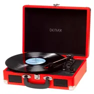 Denver VPL-120 červená / Gramofon / připojení k PC pomocí USB / umožňuje nahrávání LP desek do PC