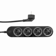 Shelly Power Strip 4 Gen4 Chytrá prodlužovačka s měřením spotřeby černá / 4x AC type F (Shucko) / 16A / WiFi / BT/ Zigbe