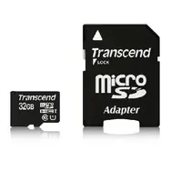 Transcend Micro SDHC 32GB + SD adaptér / Micro SDHC / 32GB / Class 10 UHS-1